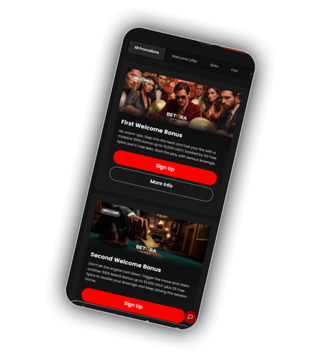 Promotions screen showing the three-deposit welcome package at LuckyRollers Casino