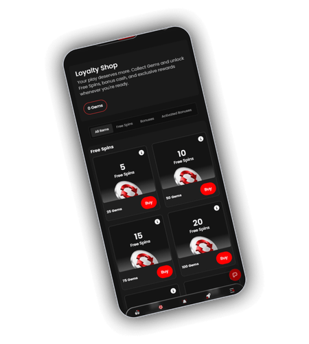VIP club rewards shop screen with loyalty tiers at LuckyRollers Casino